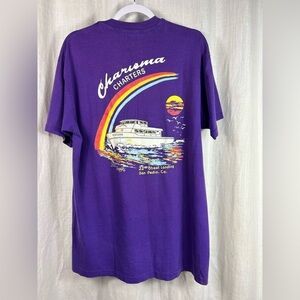 Vintage 1990 Fishing Charters San Pedro California Purple single stitch …